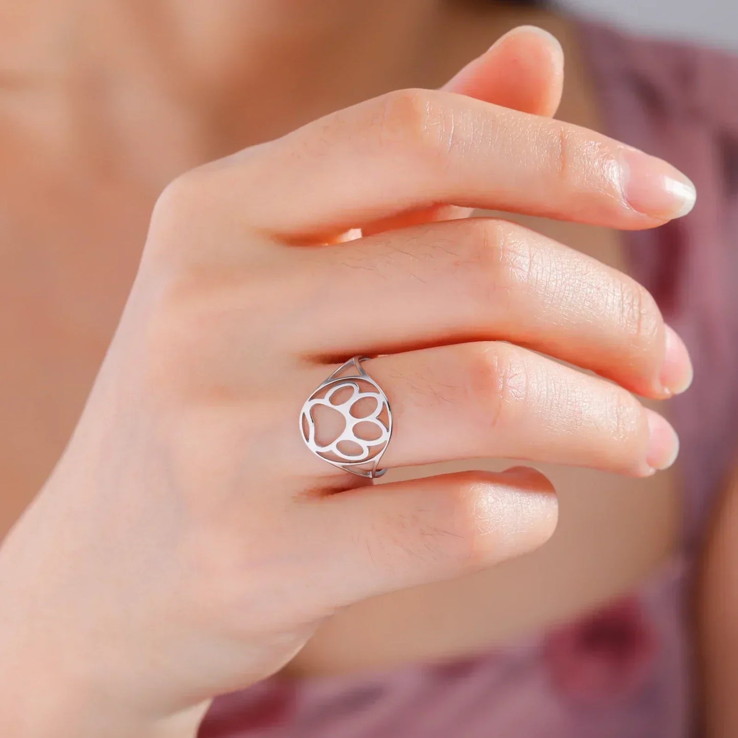 Soft Paw Rings – Open Rings in Stainless Steel with Animal Motif