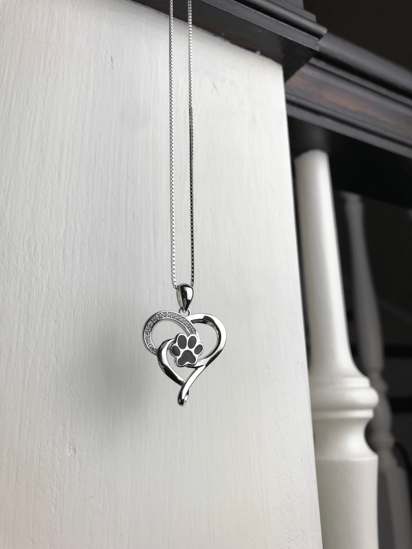 Infinity Heart Paw Necklace in Stainless Steel for Women