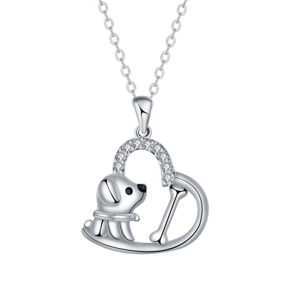 Heart Medallion 'Faithful Companion' Silver Necklace