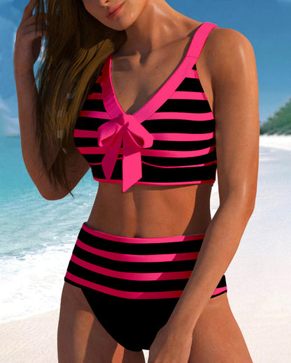 Aroha® | Striped High-Waisted Bikini