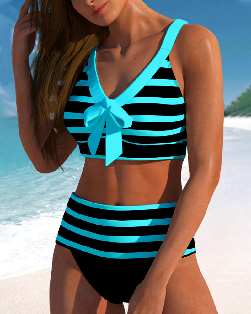 Aroha® | Striped High-Waisted Bikini