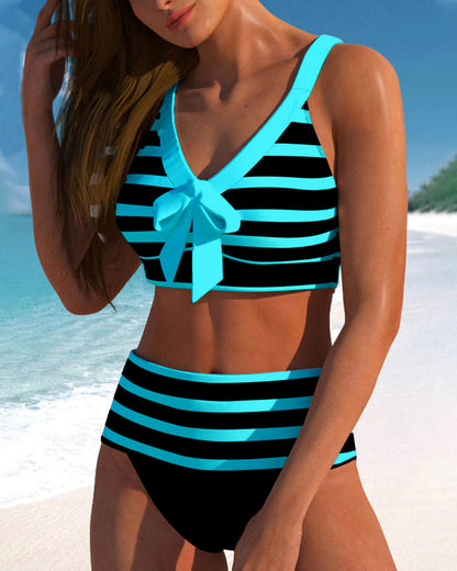 Aroha® | Striped High-Waisted Bikini