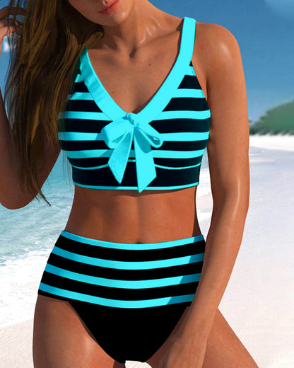 Aroha® | Striped High-Waisted Bikini