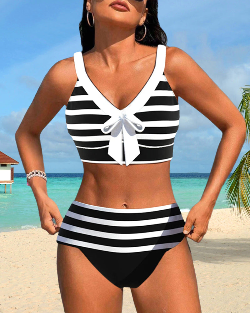 Aroha® | Striped High-Waisted Bikini