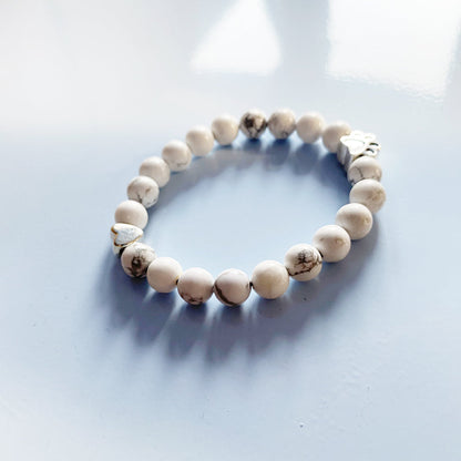 Handmade Paw Natural Stone Bracelet with Heart Charm