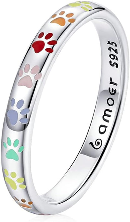Paw Print Ring Made of Sterling Silver