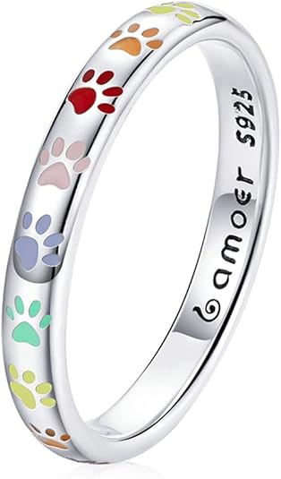 Paw Print Ring Made of Sterling Silver
