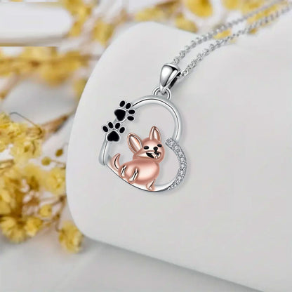 Heartfelt Friend Dog Pendant in Rose Gold