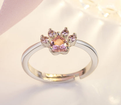 Pet Jewellery Set for Women – 4-Piece | Rose Gold with Zirconia Heart – Ring, Necklace, Earrings & Bracelet