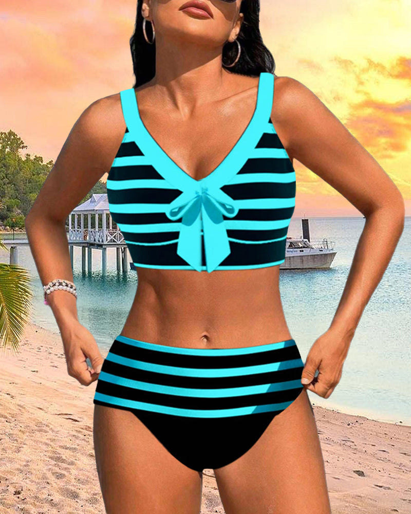Aroha® | Striped High-Waisted Bikini