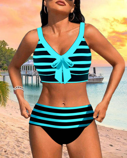 Aroha® | Striped High-Waisted Bikini