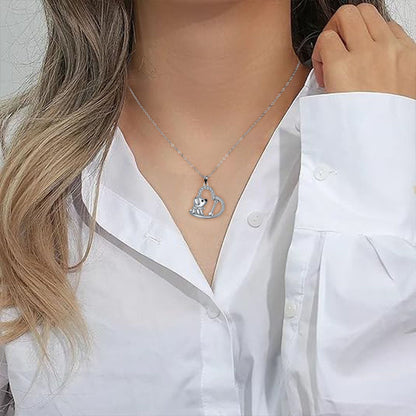 Heart Medallion 'Faithful Companion' Silver Necklace
