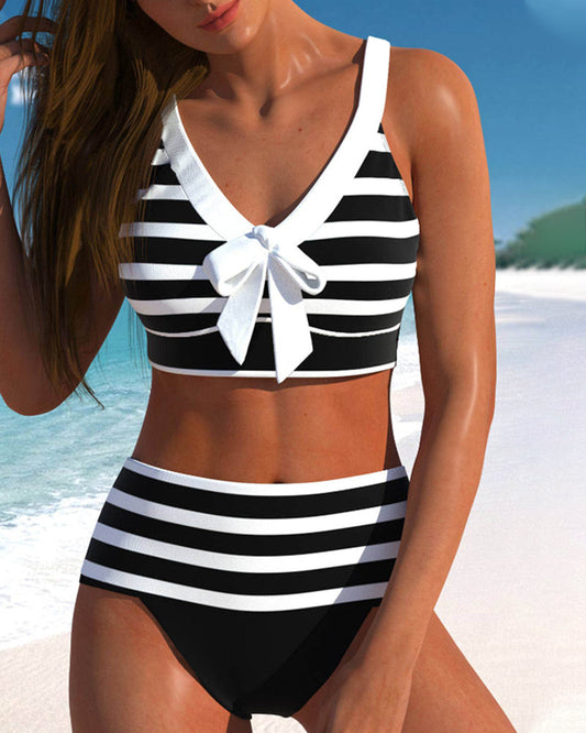 Aroha® | Striped High-Waisted Bikini