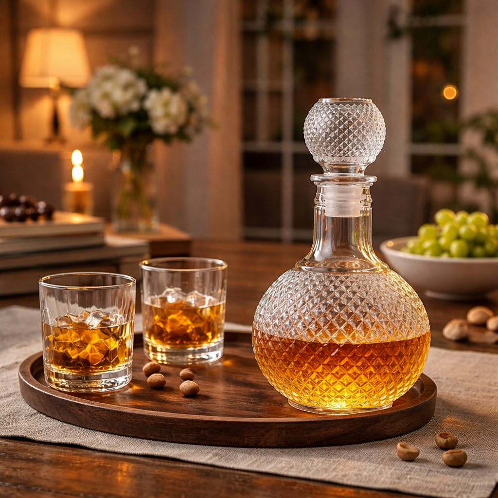 Whiskey Bottle – Cut Crystal Edition with Stopper