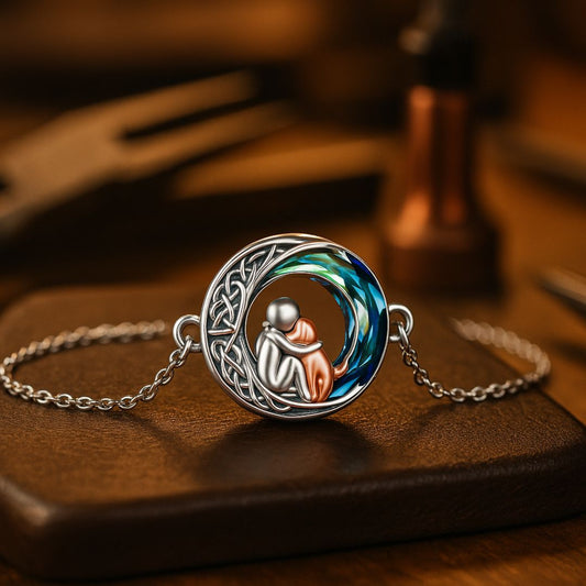 Adjustable Sterling Silver Dog-Themed Lucky Charm Bracelet