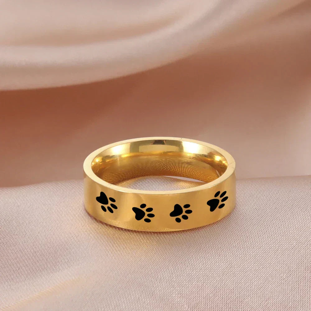 Paw Print Ring in Stainless Steel – Symbolic Jewellery for Animal Lovers