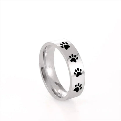 Paw Print Ring in Stainless Steel – Symbolic Jewellery for Animal Lovers