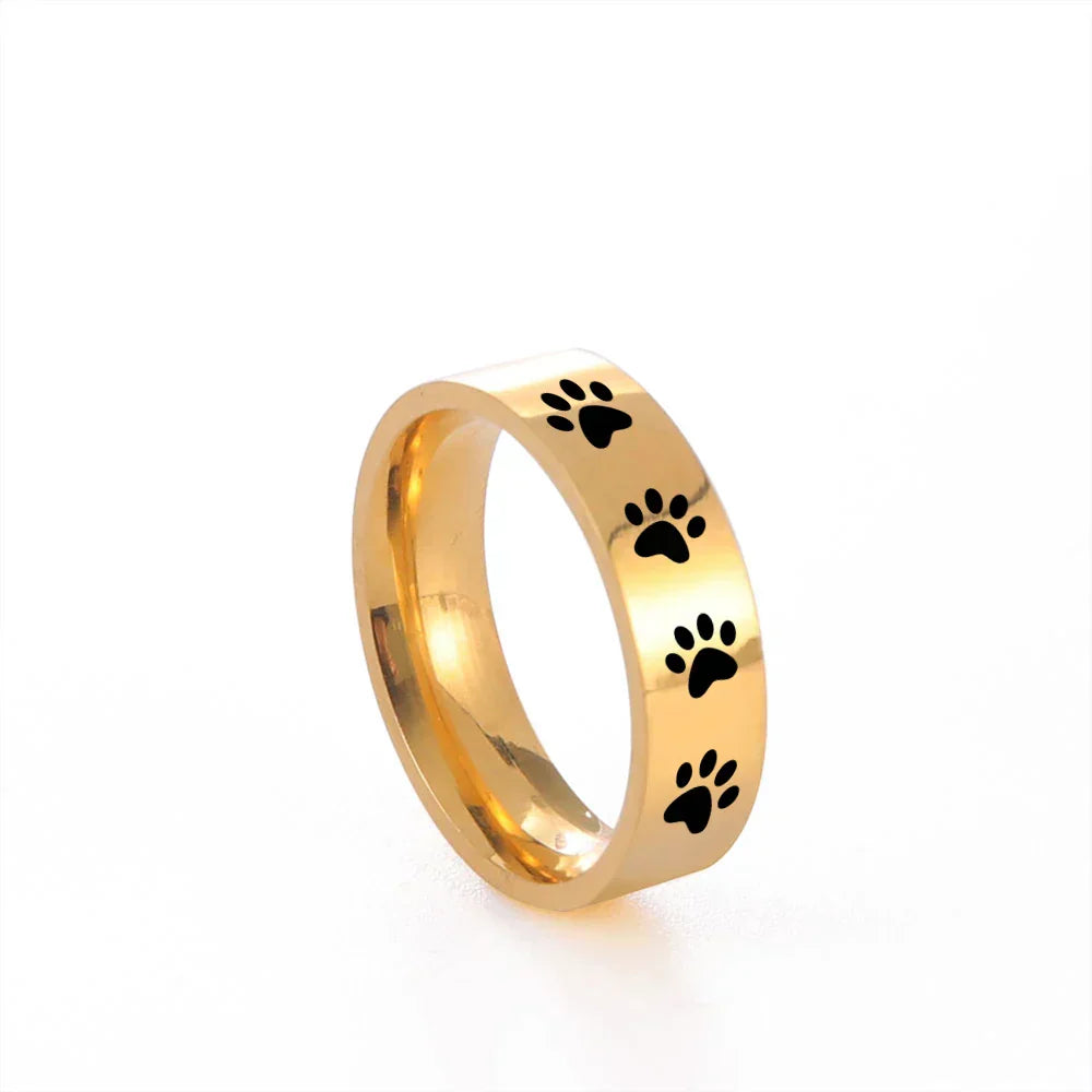 Paw Print Ring in Stainless Steel – Symbolic Jewellery for Animal Lovers
