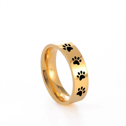 Paw Print Ring in Stainless Steel – Symbolic Jewellery for Animal Lovers