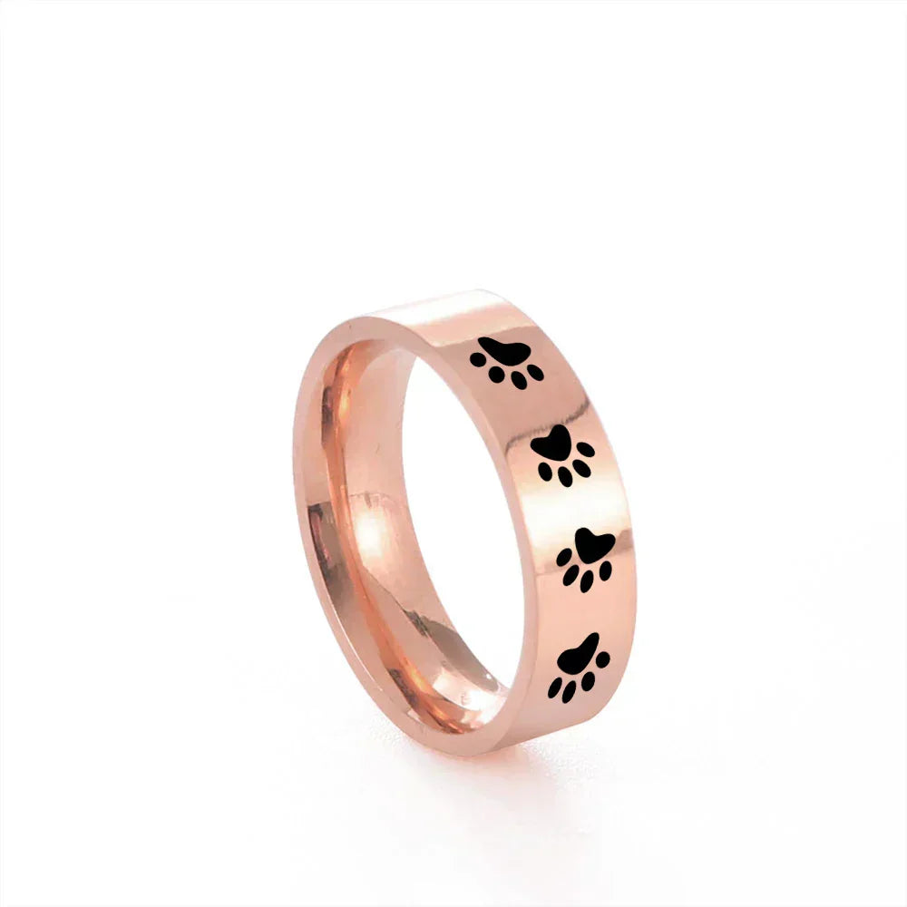 Paw Print Ring in Stainless Steel – Symbolic Jewellery for Animal Lovers