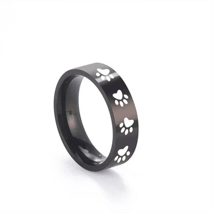 Paw Print Ring in Stainless Steel – Symbolic Jewellery for Animal Lovers
