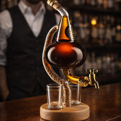 Whiskey Bottle - Alambique Edition with Wooden Base