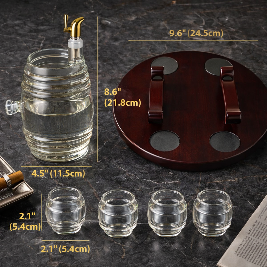 Whiskey Bottle - Barrel Set Edition with Glasses