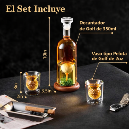 Whiskey Bottle - Golf Set Edition with Glasses