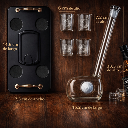Whiskey Bottle - Golf Club Set Edition with Glasses