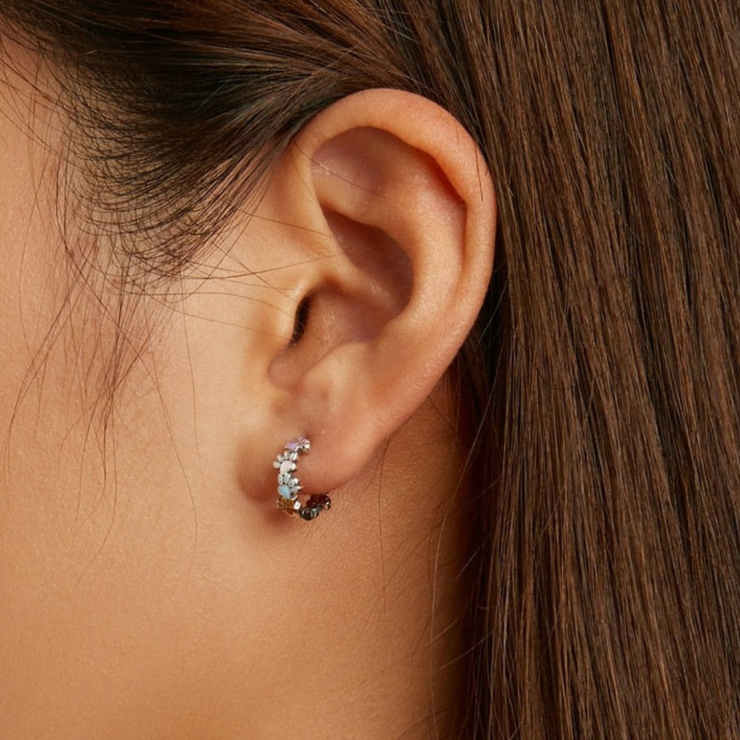 Colourful Paws Hoop Earrings made from sterling silver