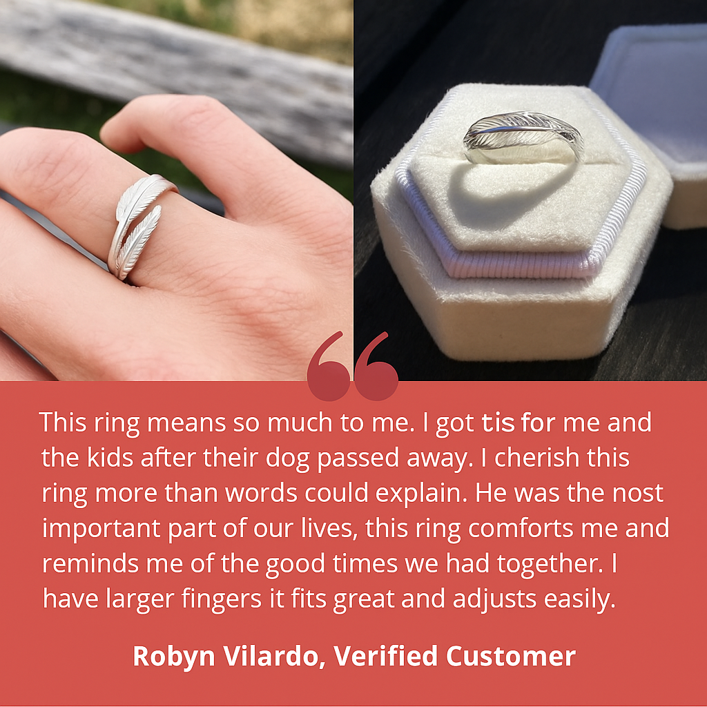 Feather from an Angel – Adjustable Memory Ring