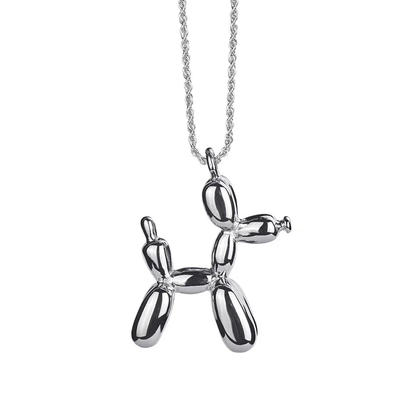 Balloon Dog Necklace – Playful Women’s Necklace with Animal Jewel in Gold Colour