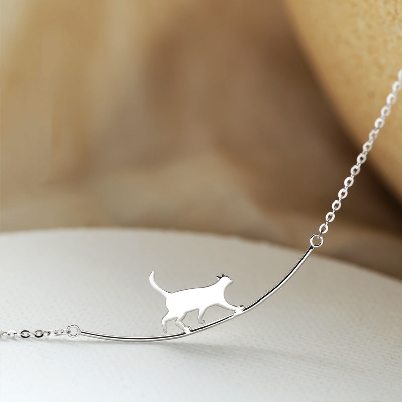 Climb Cat – Silver Necklace