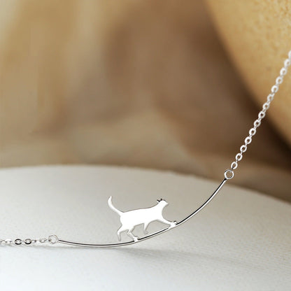 Climb Cat – Silver Necklace