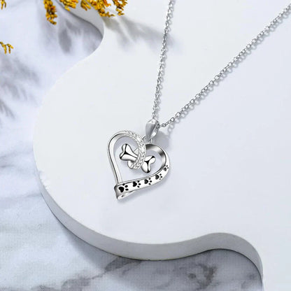 Jewellery Set with Dog Paw, Heart & Bone – 2-Piece Set