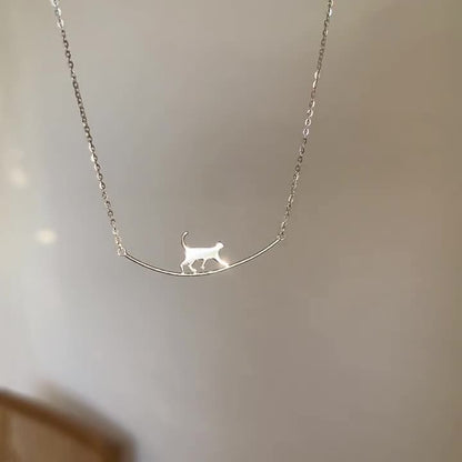 Climb Cat – Silver Necklace