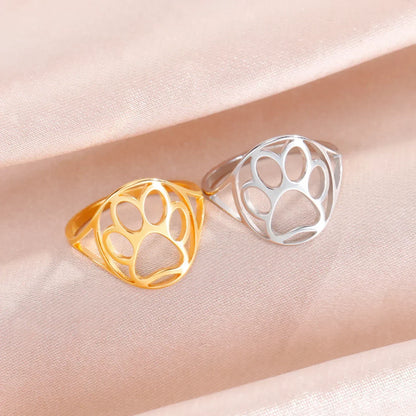 Soft Paw Rings – Open Rings in Stainless Steel with Animal Motif