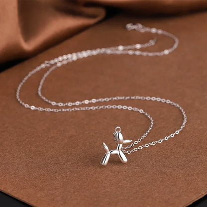 Balloon Dog Necklace – Playful Women’s Necklace with Animal Jewel in Gold Colour