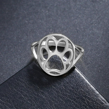 Soft Paw Rings – Open Rings in Stainless Steel with Animal Motif