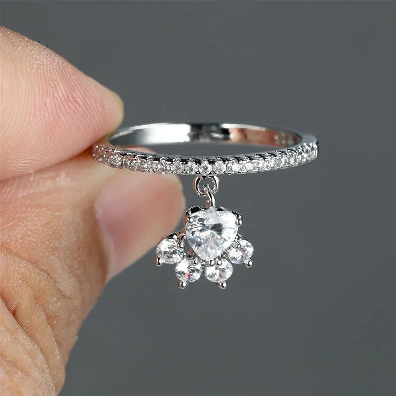 Paw & Heart Ring – Gold and Silver Colour