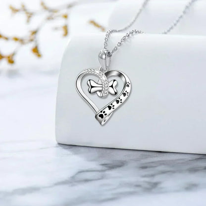 Jewellery Set with Dog Paw, Heart & Bone – 2-Piece Set