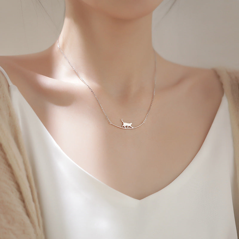 Climb Cat – Silver Necklace