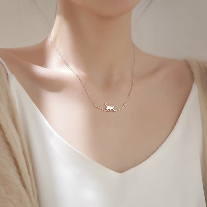 Climb Cat – Silver Necklace