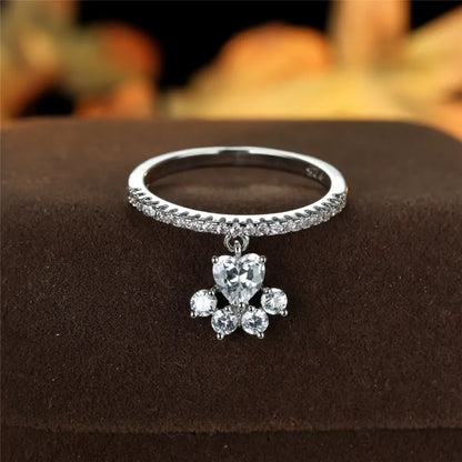 Paw & Heart Ring – Gold and Silver Colour