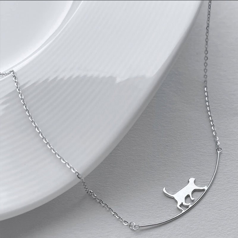 Climb Cat – Silver Necklace