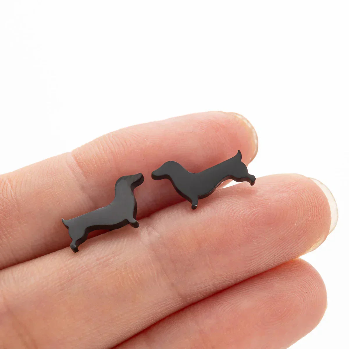 Dachshund Study Earrings – Minimalist Dog Earrings in Metal
