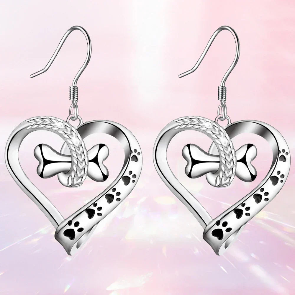 Jewellery Set with Dog Paw, Heart & Bone – 2-Piece Set