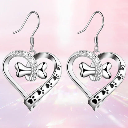 Jewellery Set with Dog Paw, Heart & Bone – 2-Piece Set