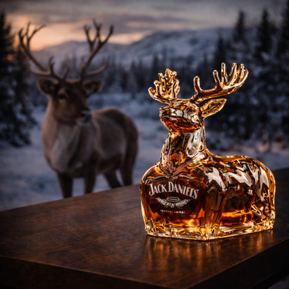 Jack Daniel's Whiskey Bottle - Reindeer Edition