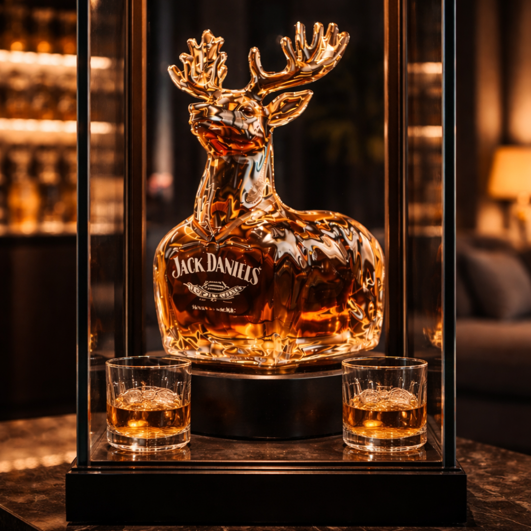 Jack Daniel's Whiskey Bottle - Reindeer Edition